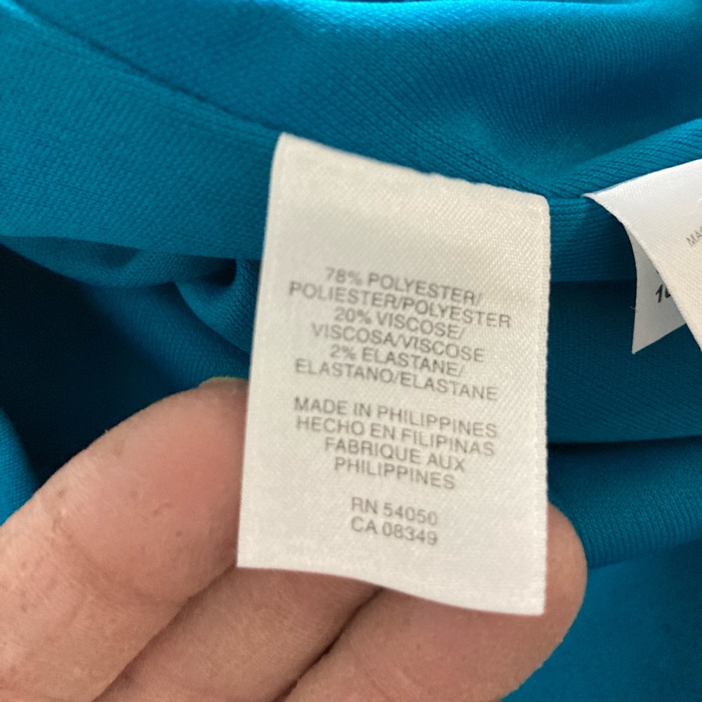 Evan Picone dress, size 14, teal blue. - Picture 4 of 5
